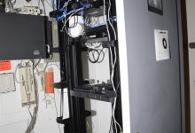 network cables connected in high speed server room