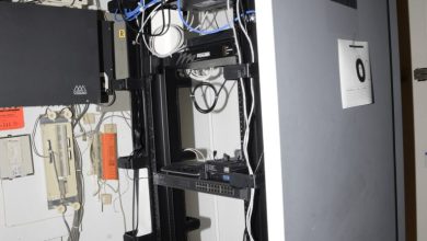 network cables connected in high speed server room