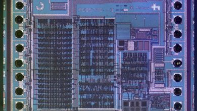 A microchip and circuit board in close view